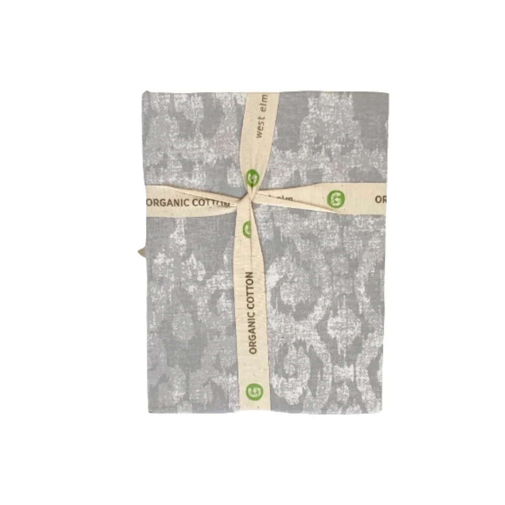 West Elm Gray Organic Scroll Arabesque Print Standard Sham